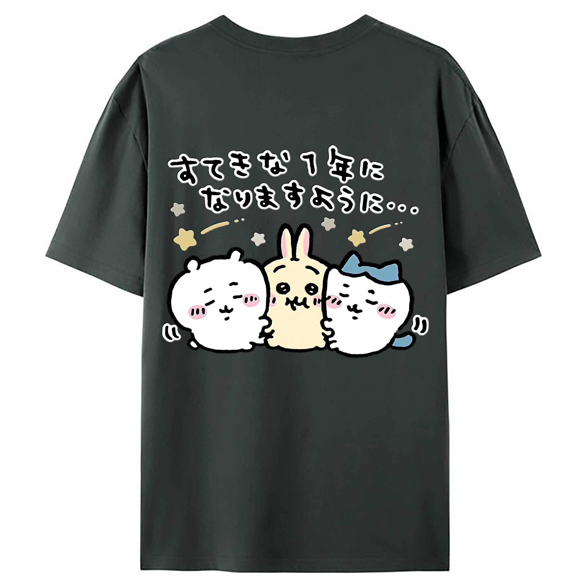 （画像用） ちいかわ ちいかわ Chii-kawa chiikawa 綿100％ メンズ半袖Tシャツ（バックプリント） 通気性